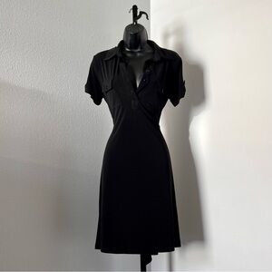 Mini Black Bodycon Utility Shirt Dress ♠️